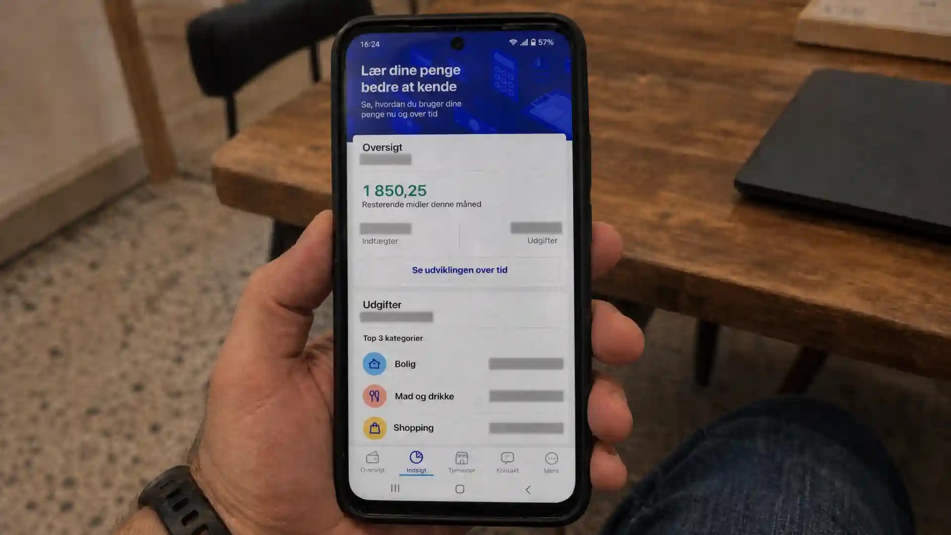 Skærmbillede fra bankapp i kommentar